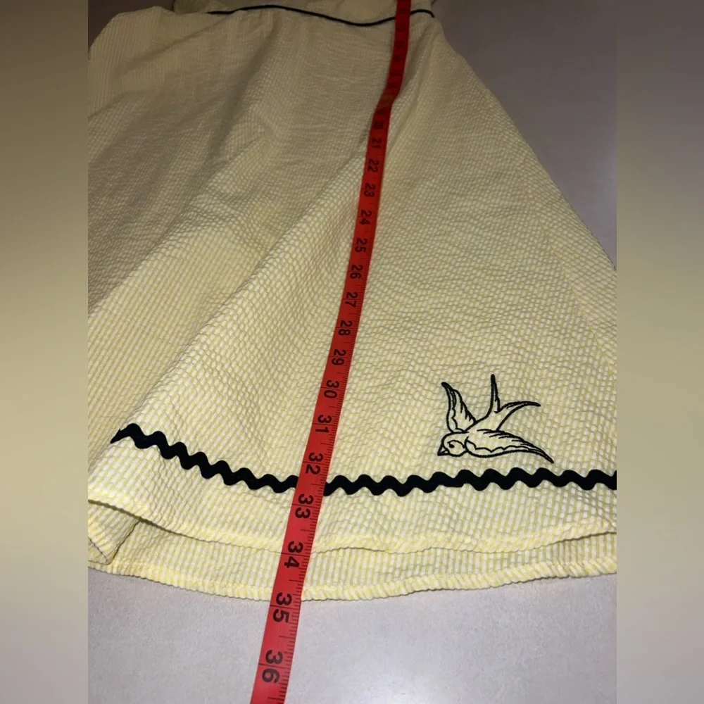 NWT Rock Steady Seersucker Dress Medium M Yellow Halter l - Picture 6 of 6
